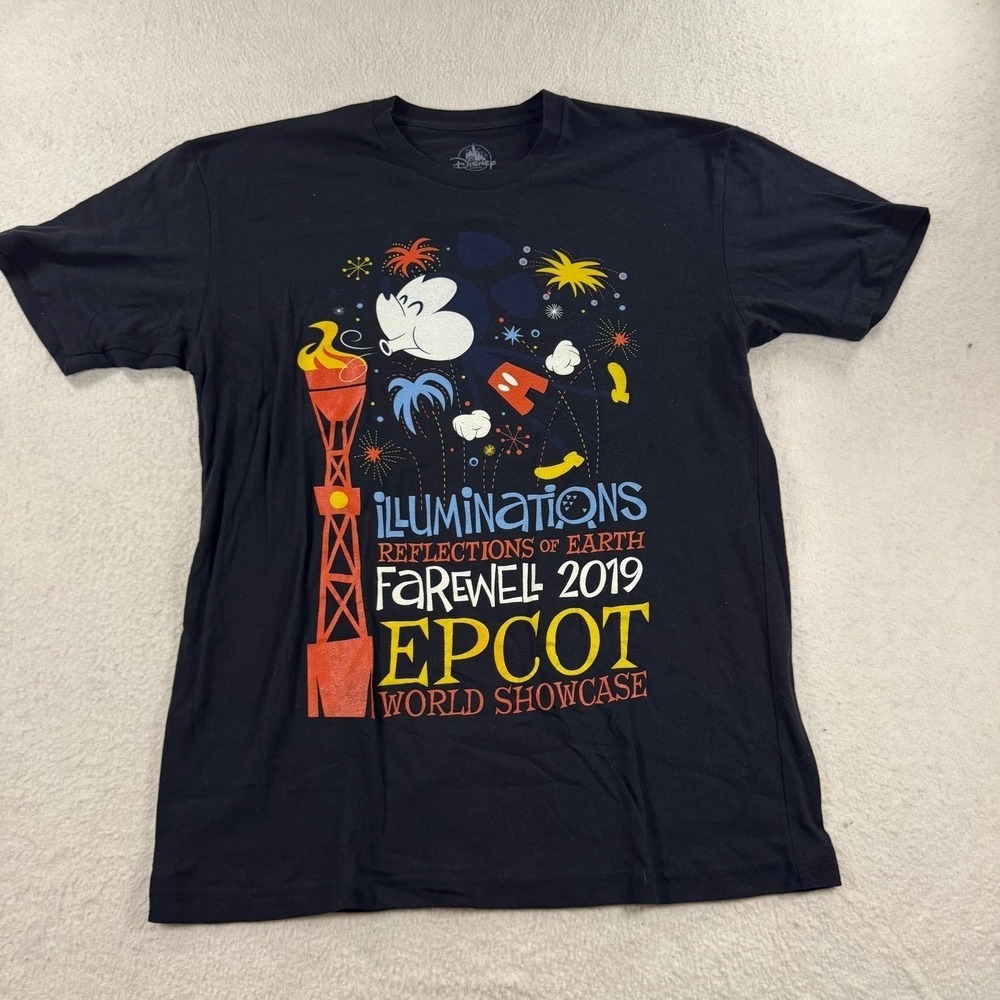 Disney Epcot Illuminations‎ Farewell 2019 T-Shirt Mens Medium Black Graphic Tee